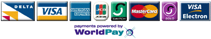 Delta, Visa, Amex, JCB, Switch, MasterCard, Solo, Electron